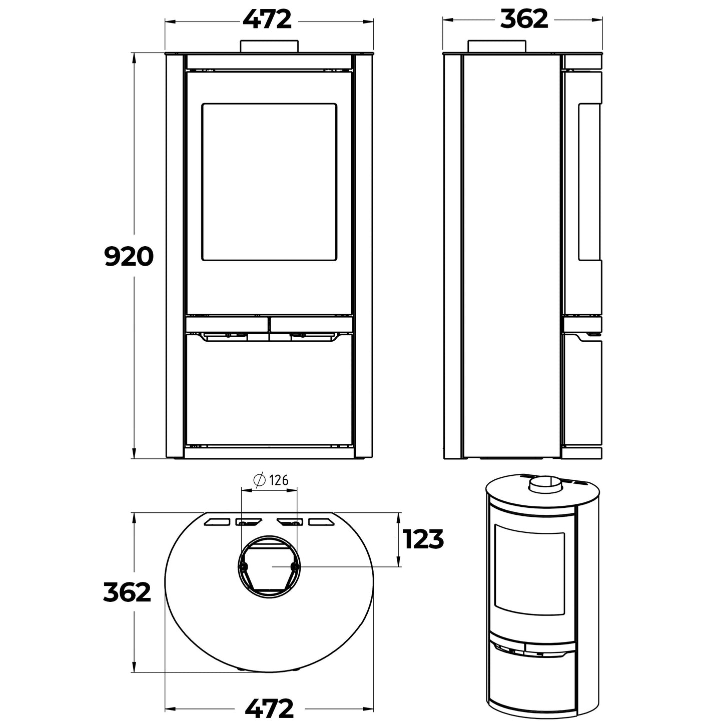 Ovale Low with door