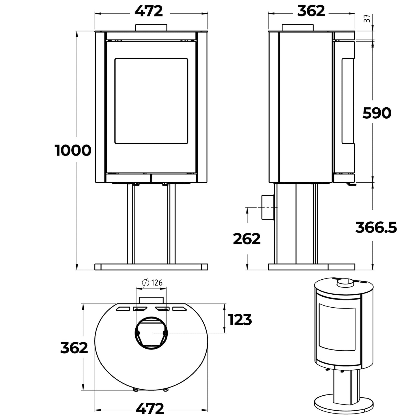 Ovale Tall on Pedestal
