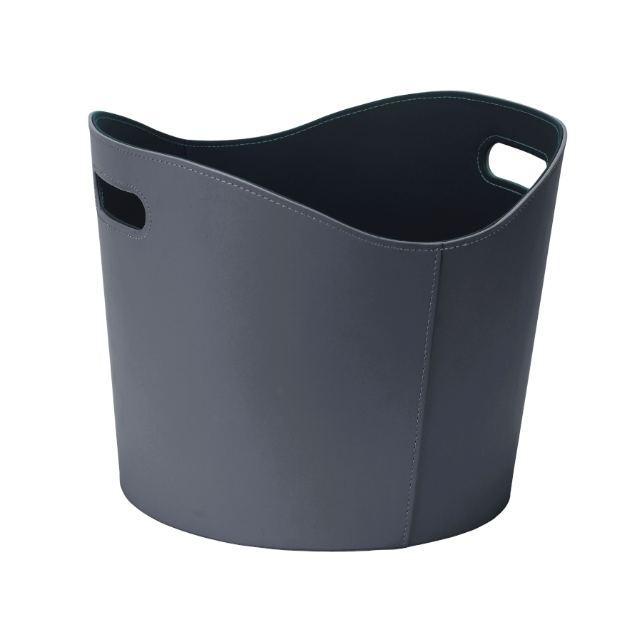 Grey Round Log Basket