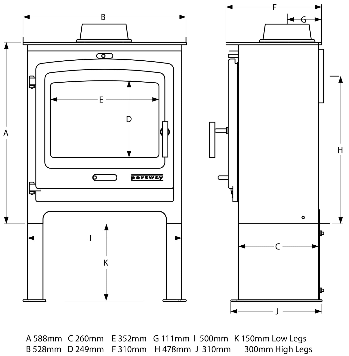 P2 Contemporary High Legs