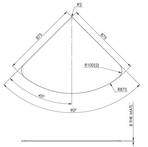 8mm Floor Plate for Corner Enclosure