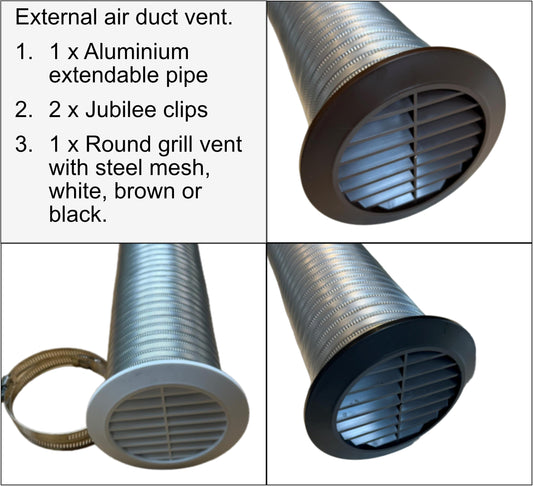 100mm External Air Duct Kit 100mm x 150cm